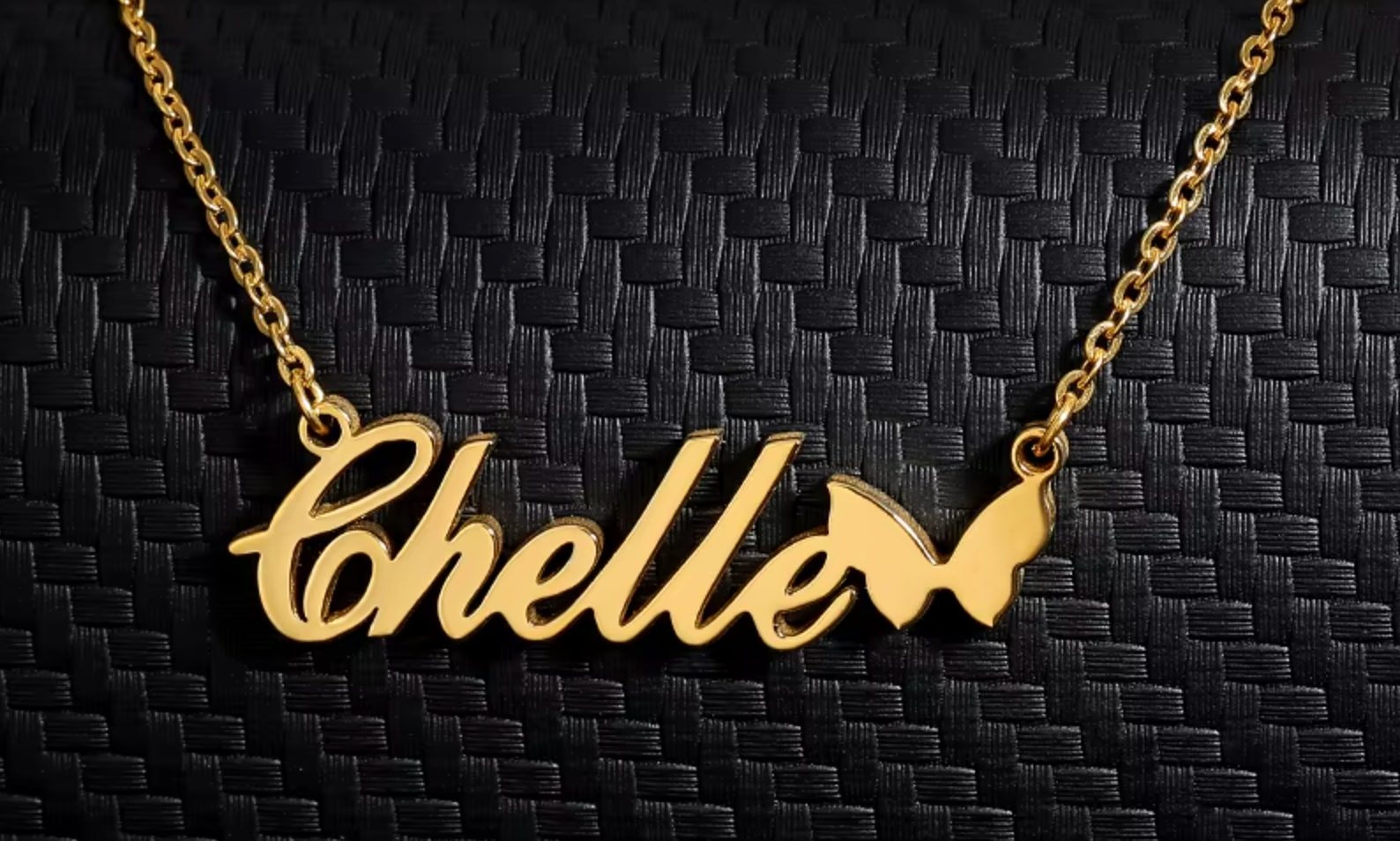 Collier avec Prénom Coeur et Papillon