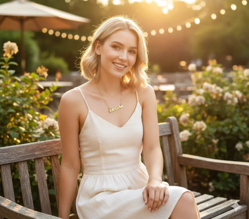 Collier avec Prénom Coeur et Papillon